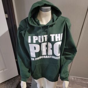 I put the pro in procrastination mens navy green 2Xl sweatshirt!